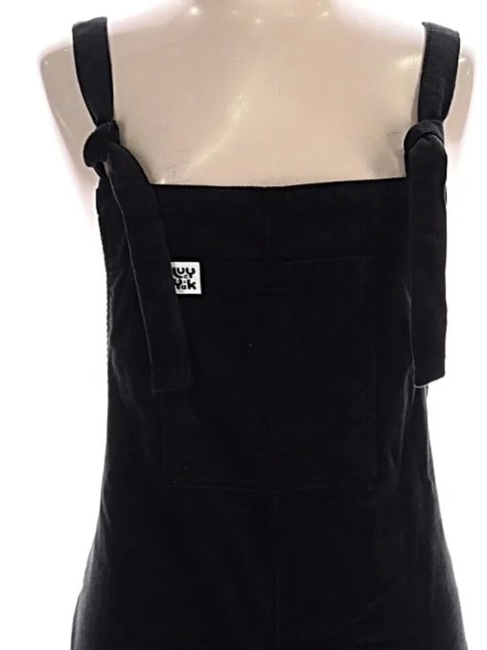 Lucy & Yak Easton Corduroy Dungarees Black UK 10 Long NWT Organic Cotton - Picture 2 of 3